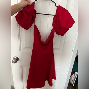 Small red backless dress